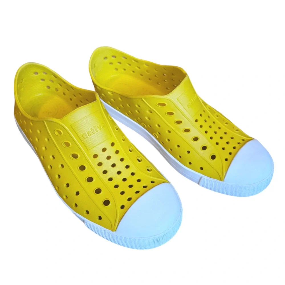 Native Jefferson Perforated Slip-On Sneakers Yellow Junior's Shoes Size 2